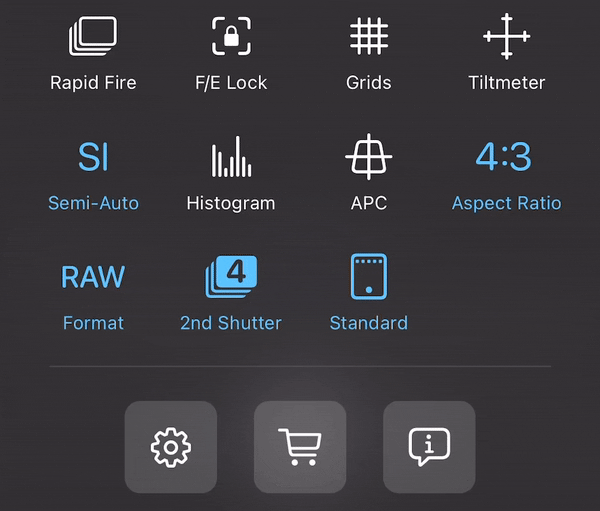 ProCamera Second Shutter Quad-Shot Selection Animation ProCamera Second Shutter Options 2021