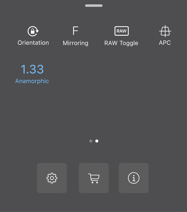 Anamorphic Lens Support_pic3 Activating Anamorphic Lens Preview in the Control Panel of ProCamera