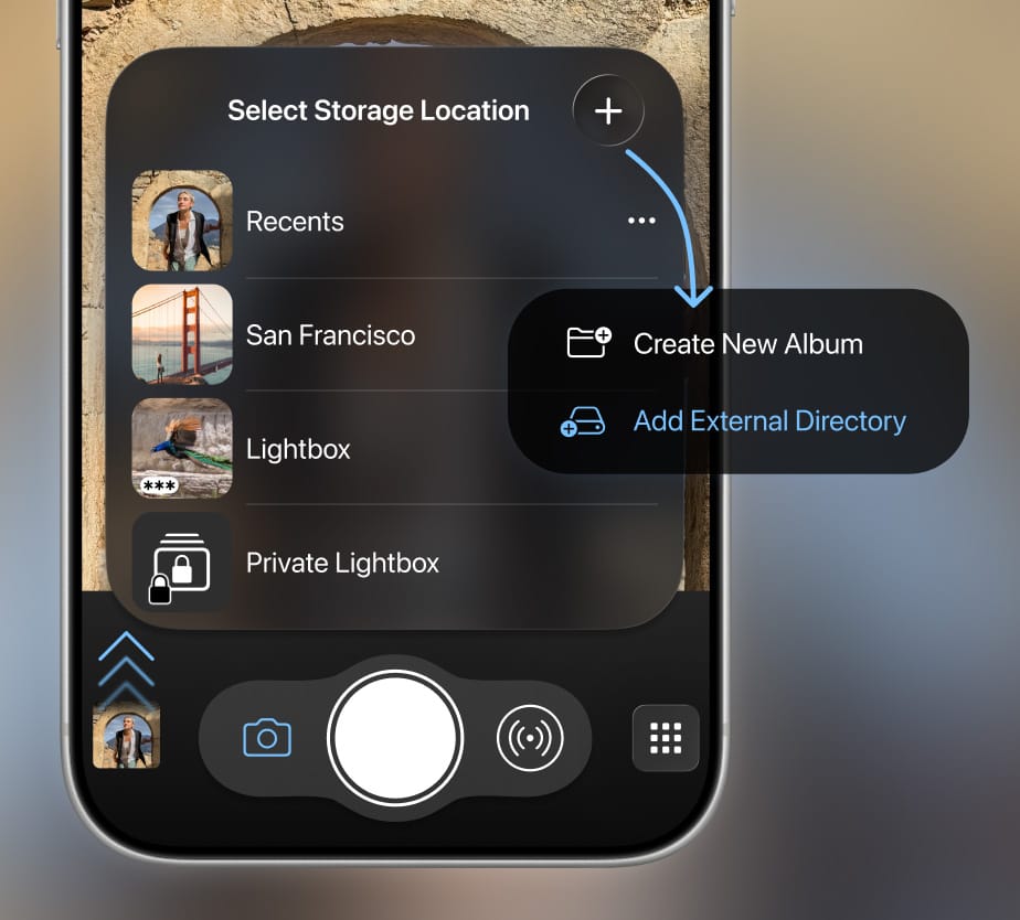 Saving new photos and videos to an external drive