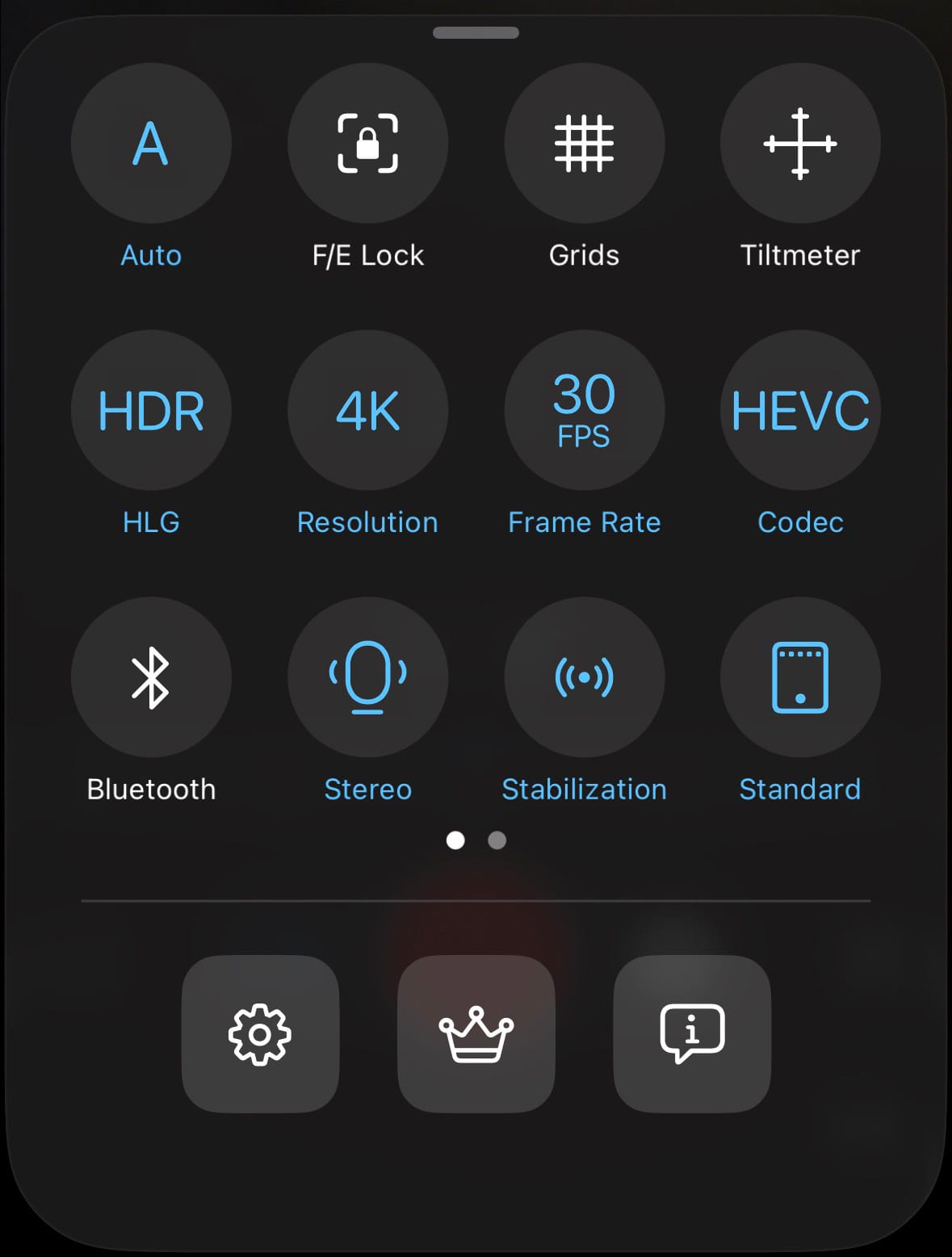 ProCamera Video Mode Control Panel v26.0