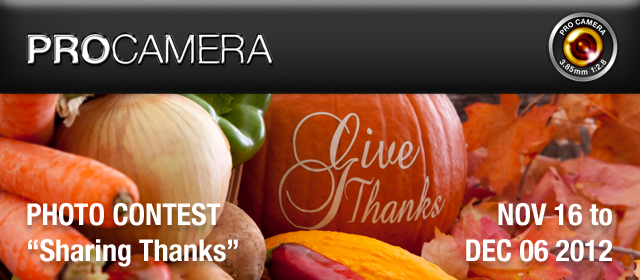 ProCamera Thanksgiving Contest ProCamera Thanksgiving Contest