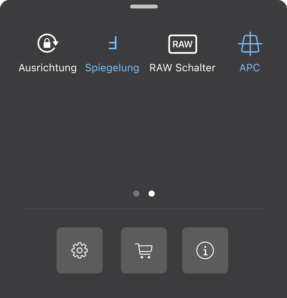 ProCamera Aufnahmemenü Seite 2 (2022)