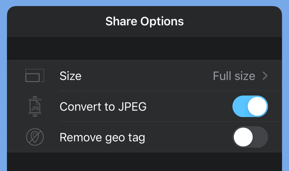 whatsnew_share-options-RAW ProCamera Batch Export RAW files via Share Menu